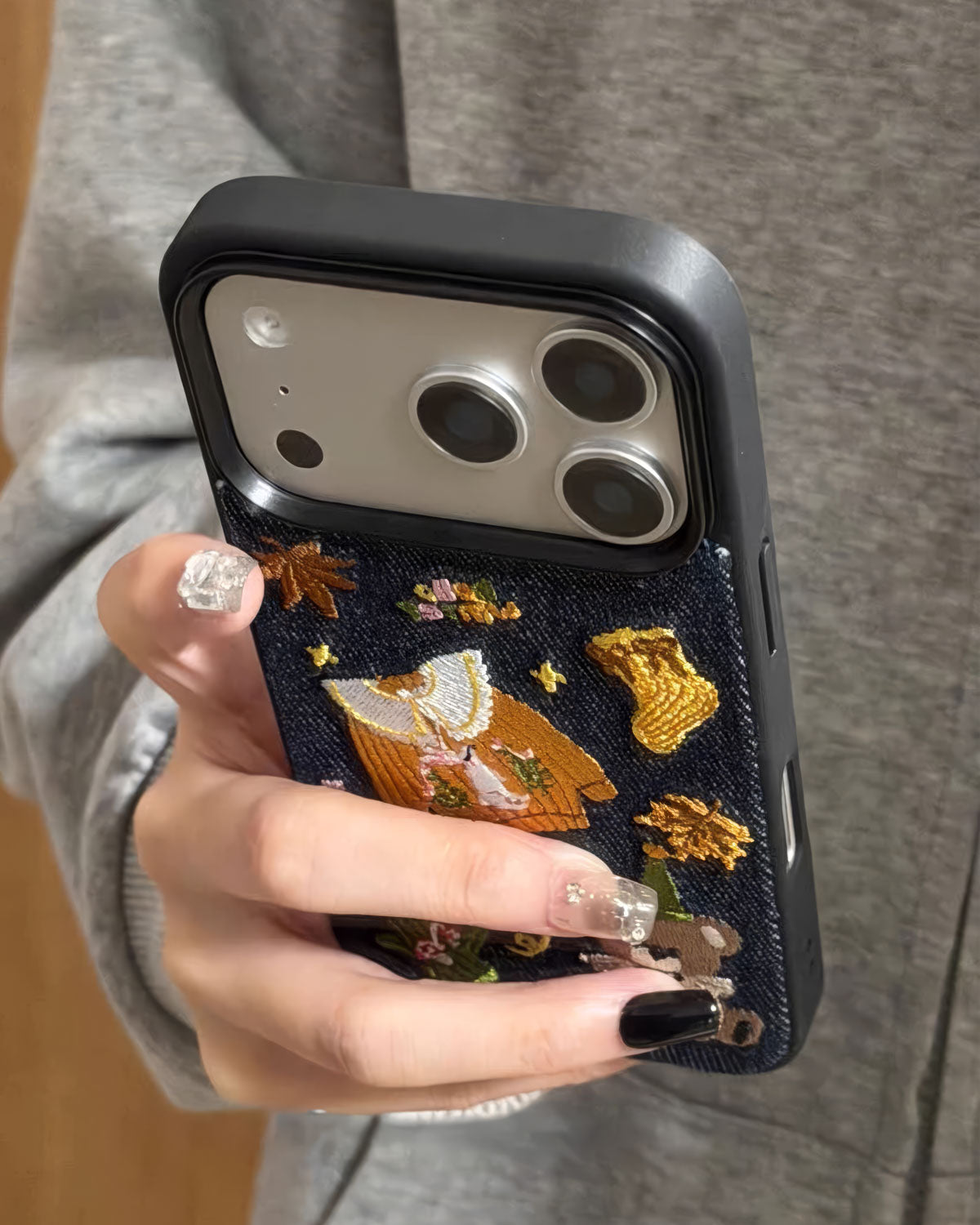AUTUMN DENIM PATCH PHONE CASE