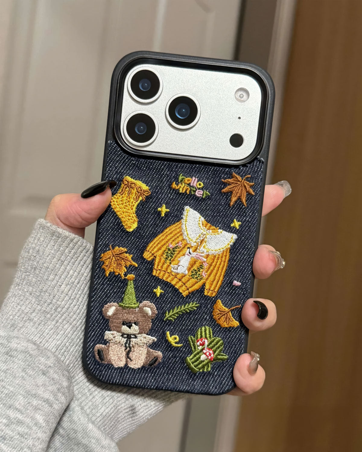 AUTUMN DENIM PATCH PHONE CASE