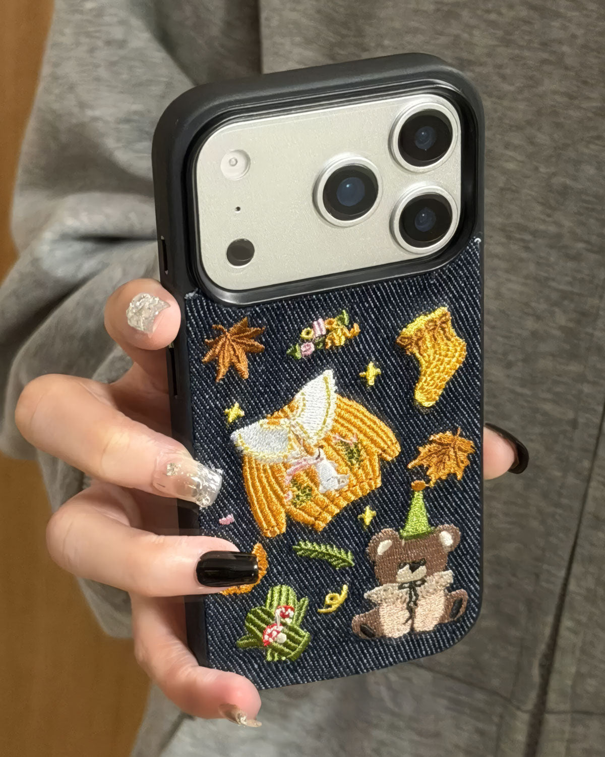 AUTUMN DENIM PATCH PHONE CASE