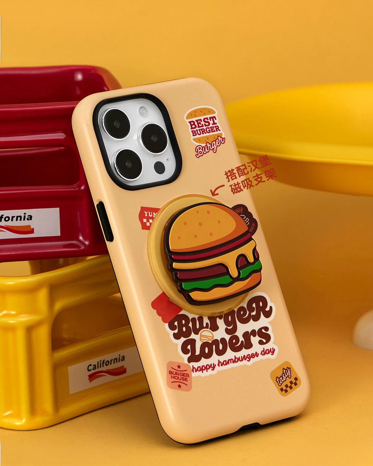 BURGER LOVERS GRIP PHONE CASE