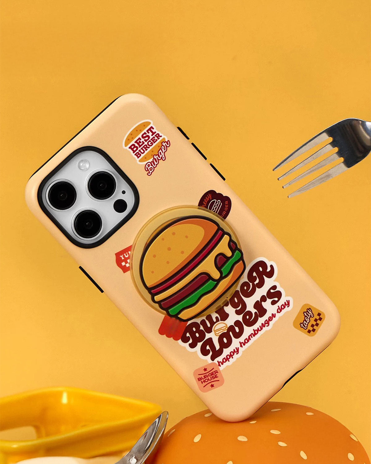 BURGER LOVERS GRIP PHONE CASE