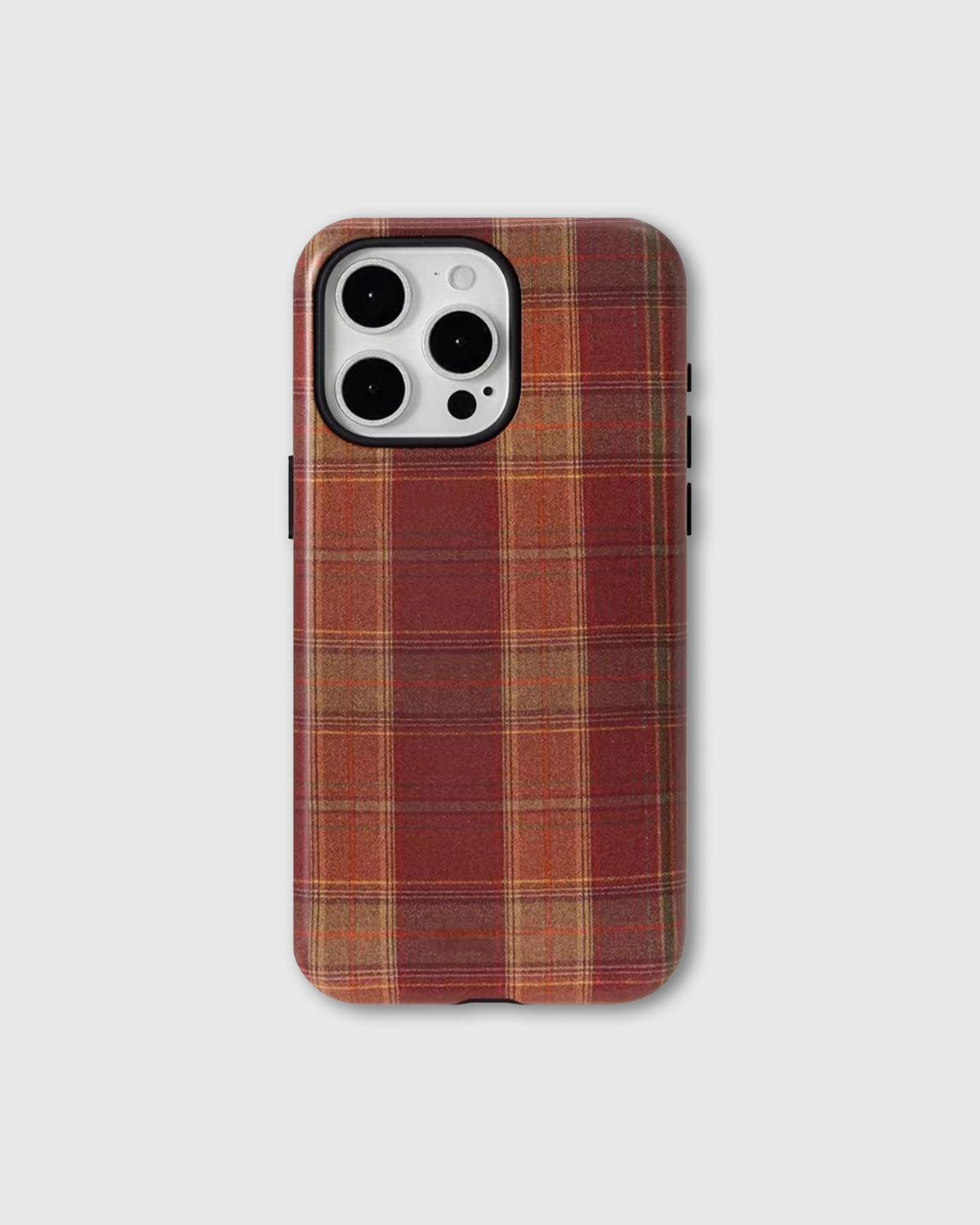 CHESTNUT PLAID GRIP PHONE CASE