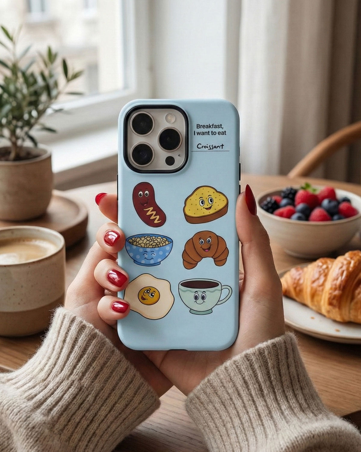 BREAKFAST DOODLES PHONE CASE