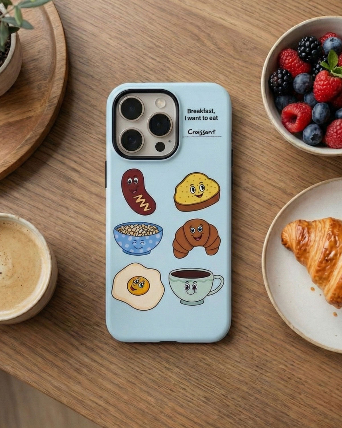 BREAKFAST DOODLES PHONE CASE
