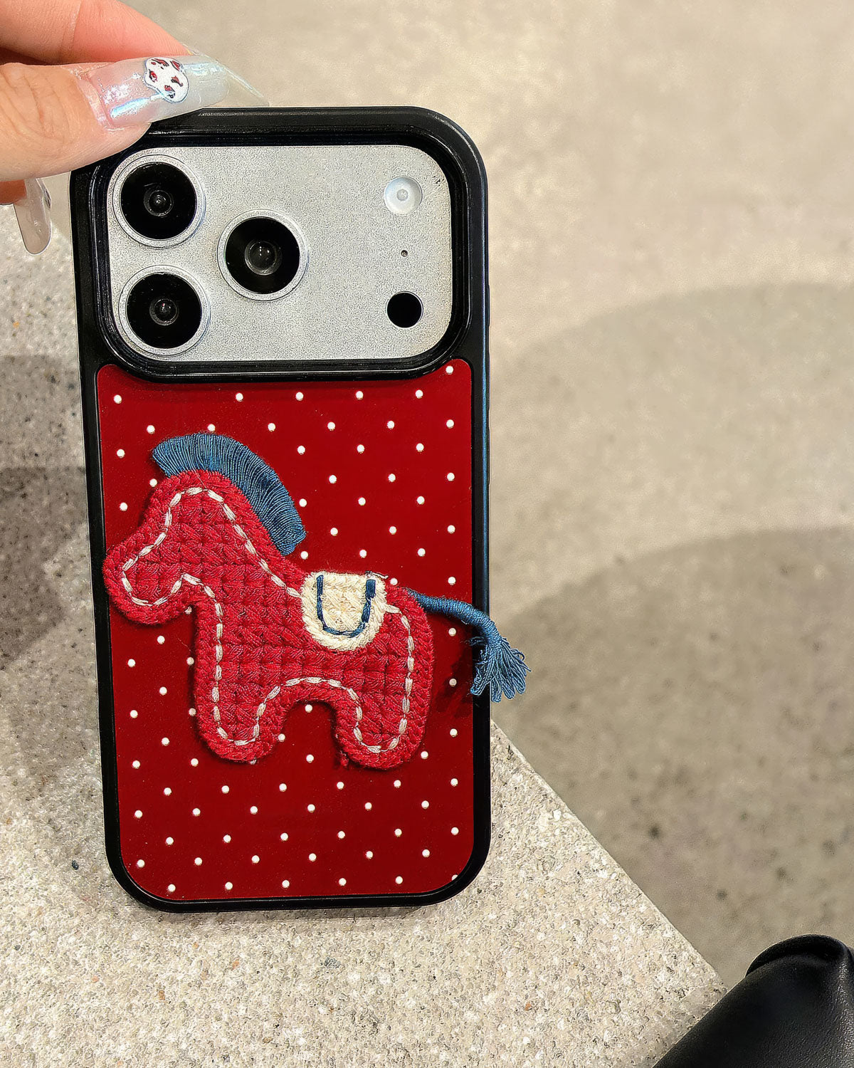 RED PONY PATCH PHONE CASE