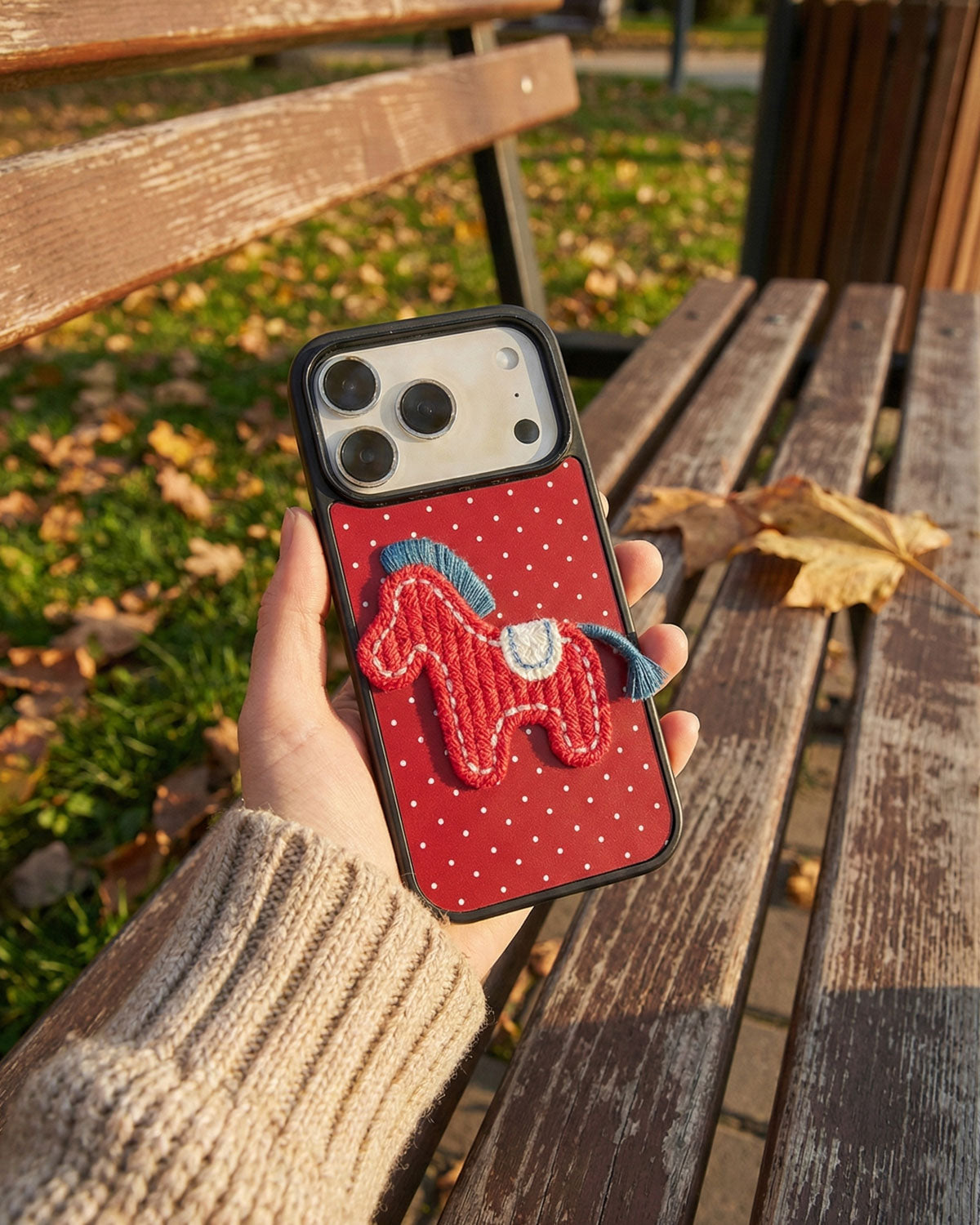 RED PONY PATCH PHONE CASE