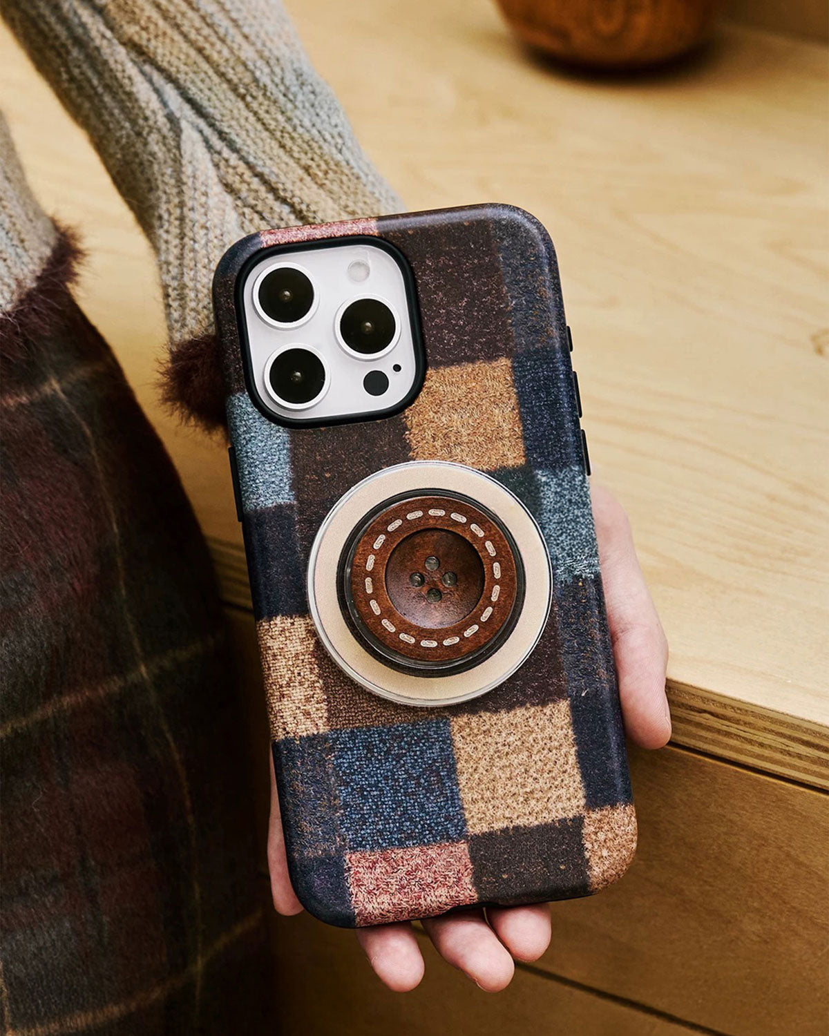 PATCHWORK BUTTON PHONE CASE