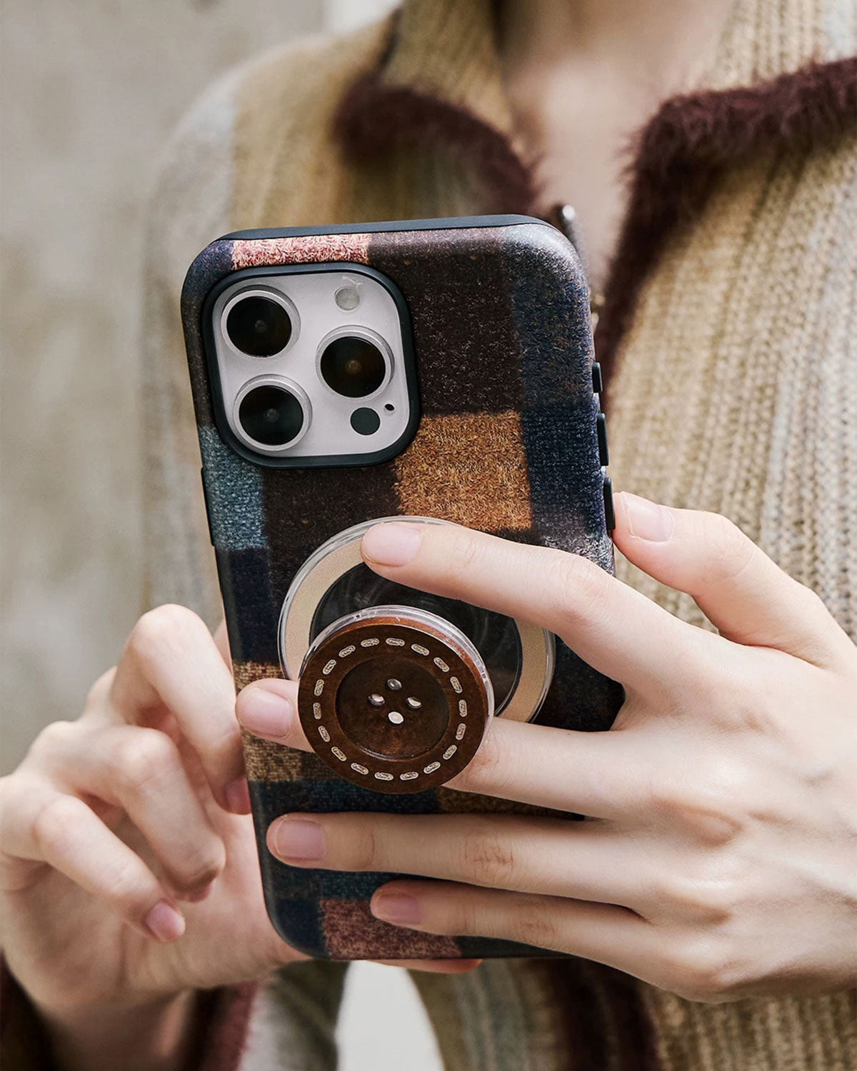 PATCHWORK BUTTON PHONE CASE