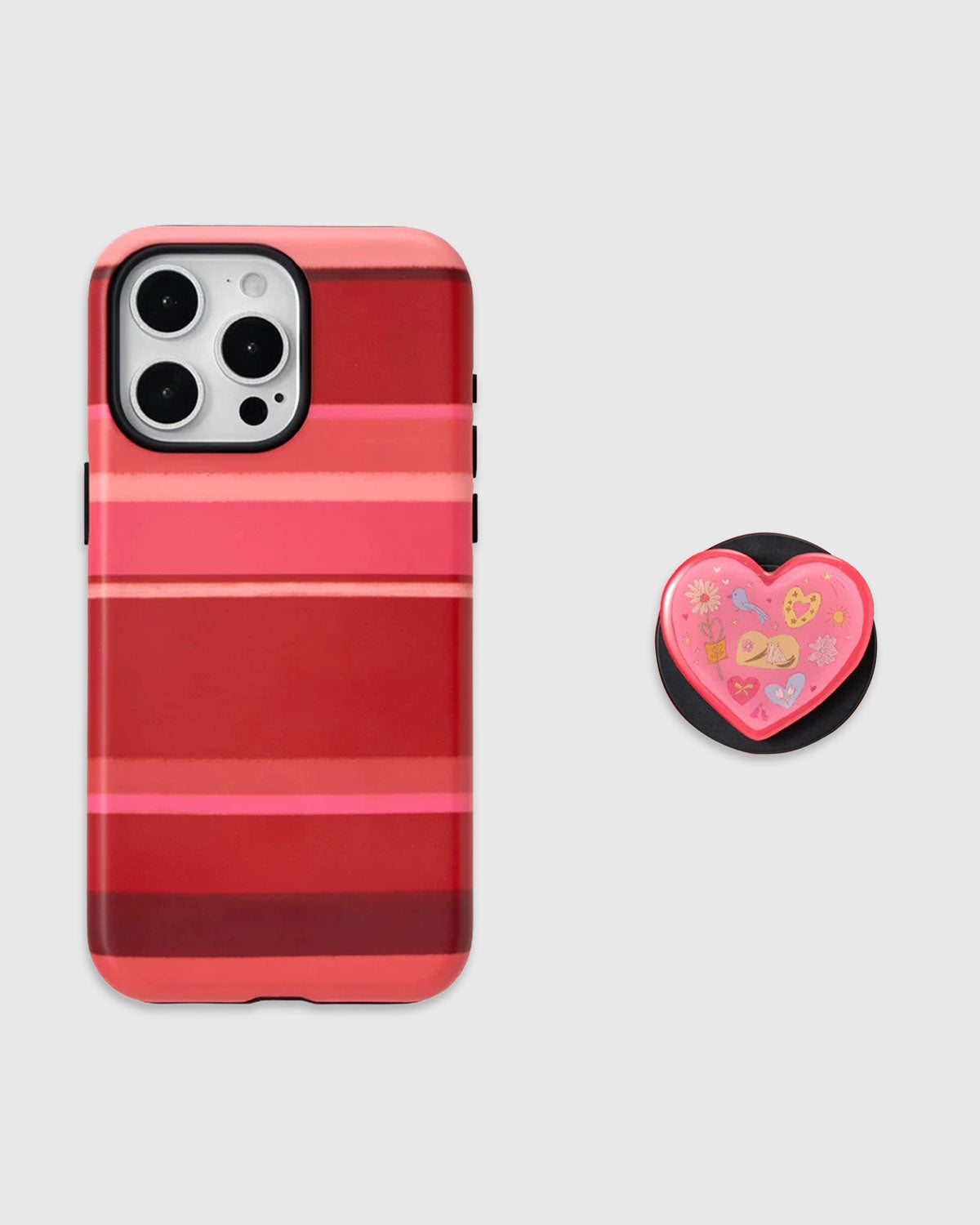 HEART STRIPE PHONE CASE
