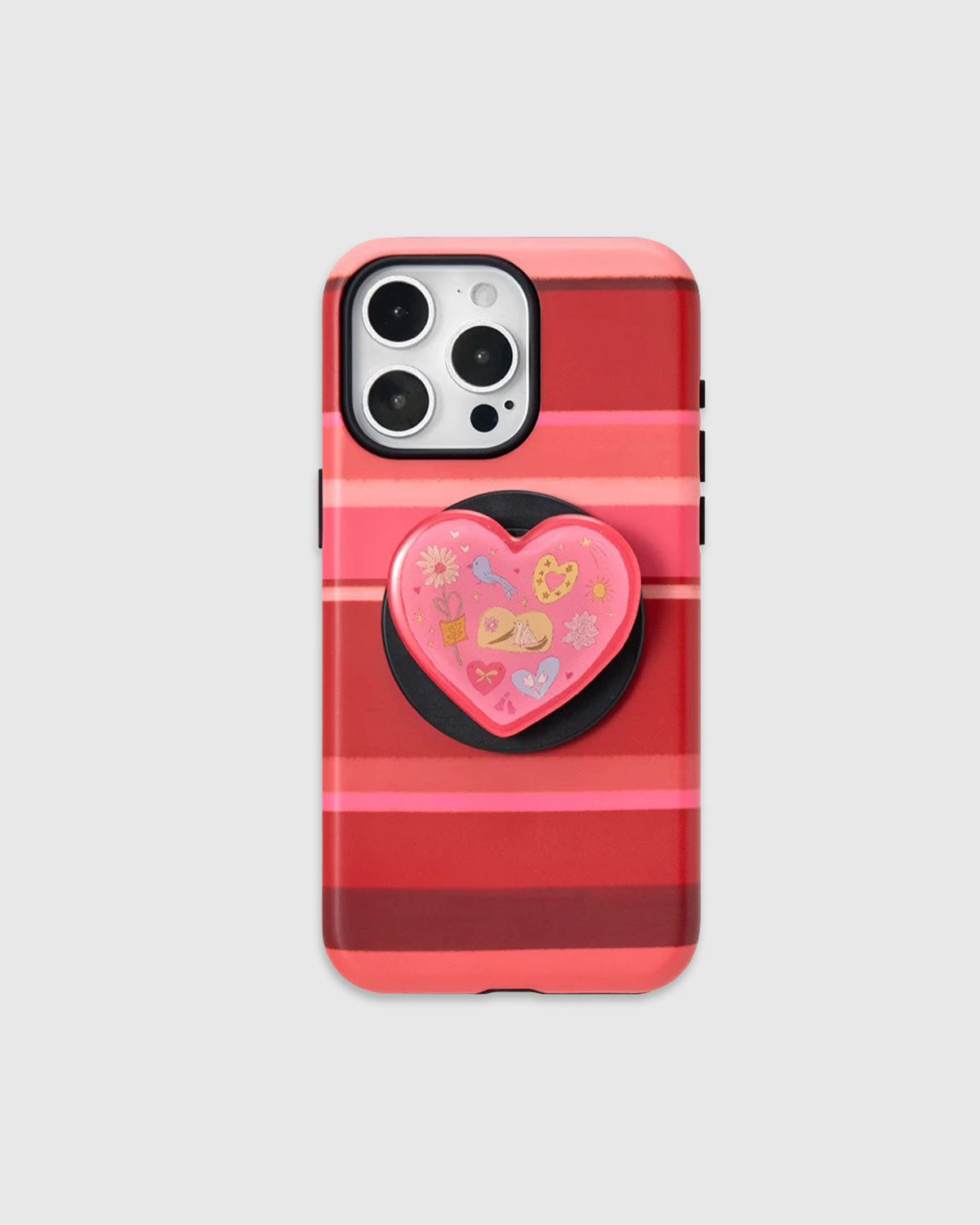 HEART STRIPE PHONE CASE