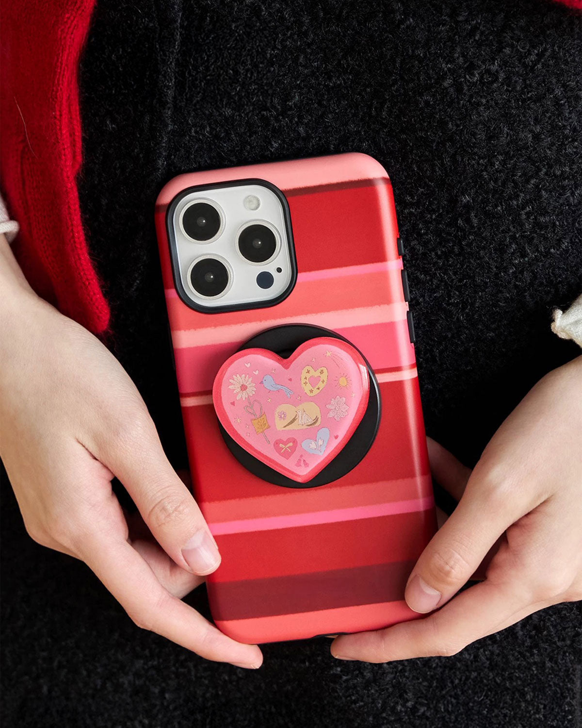 HEART STRIPE PHONE CASE