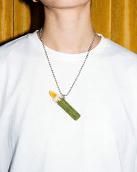 GREEN CANDLE BEAD NECKLACE
