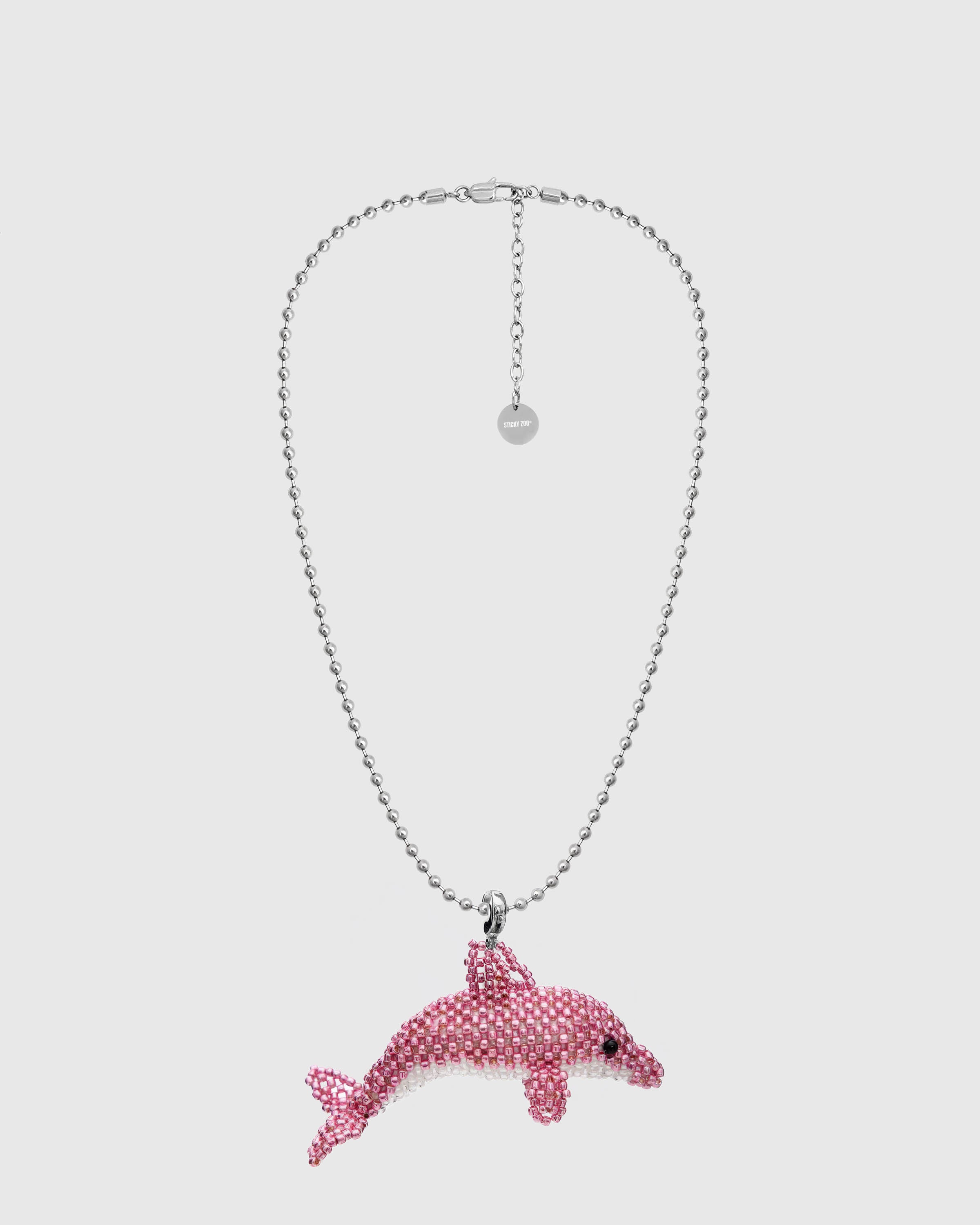 PINK DOLPHIN BEADED NECKLACE