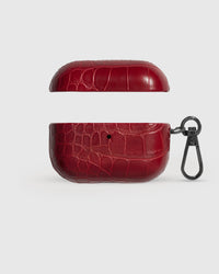 STICKYZOO deep wine croc case open showing raised crocodile texture and polycarbonate interior