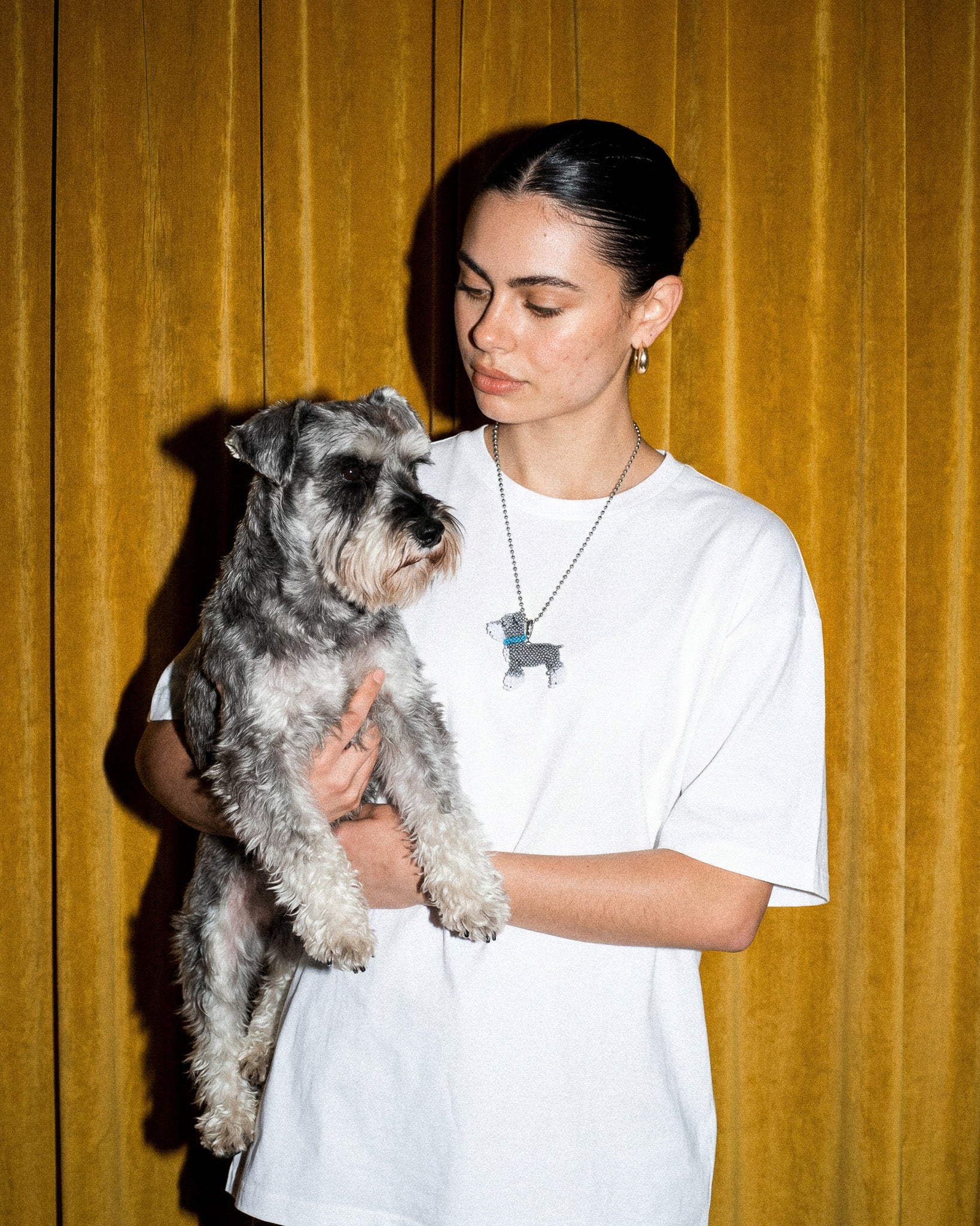 Mini Schnauzer Beaded Necklace – Stainless Steel Chain – STICKY ZOO®