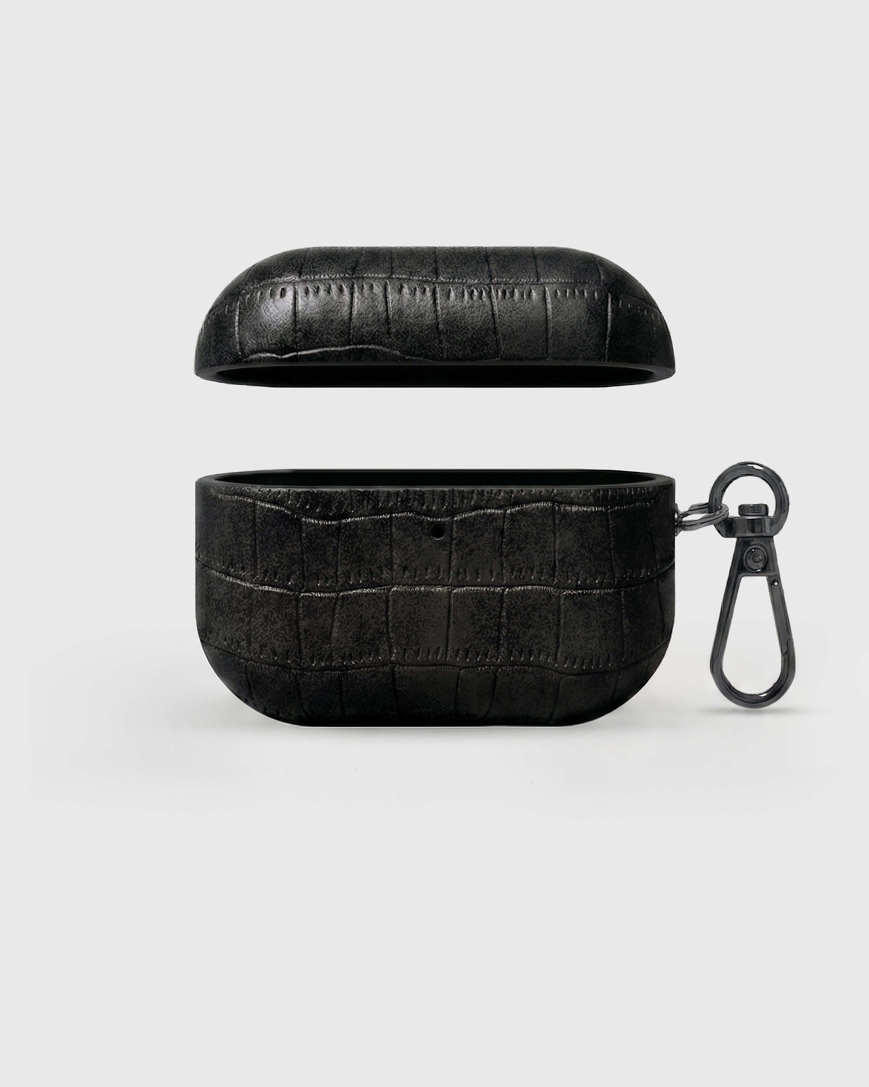 STICKYZOO black vintage croc case showing matte crocodile texture