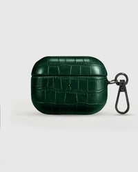 STICKYZOO Vintage Croc AirPods Pro Case in emerald matte embossed vegan leather