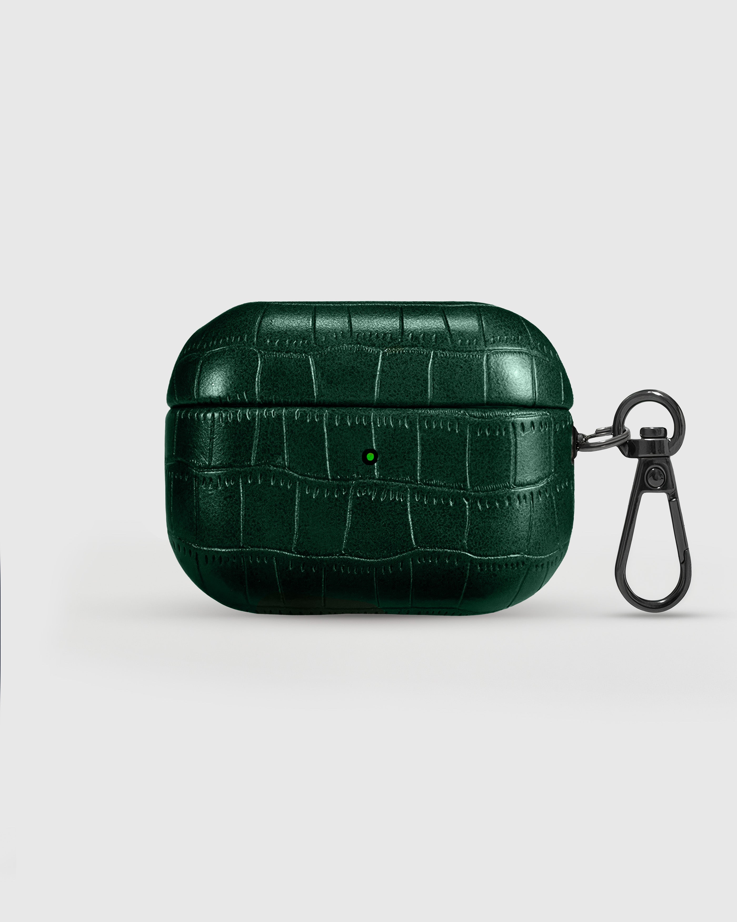 {{Emerald Vintage Croc.}} STICKYZOO Vintage Croc AirPods Pro Case in emerald matte embossed vegan leather