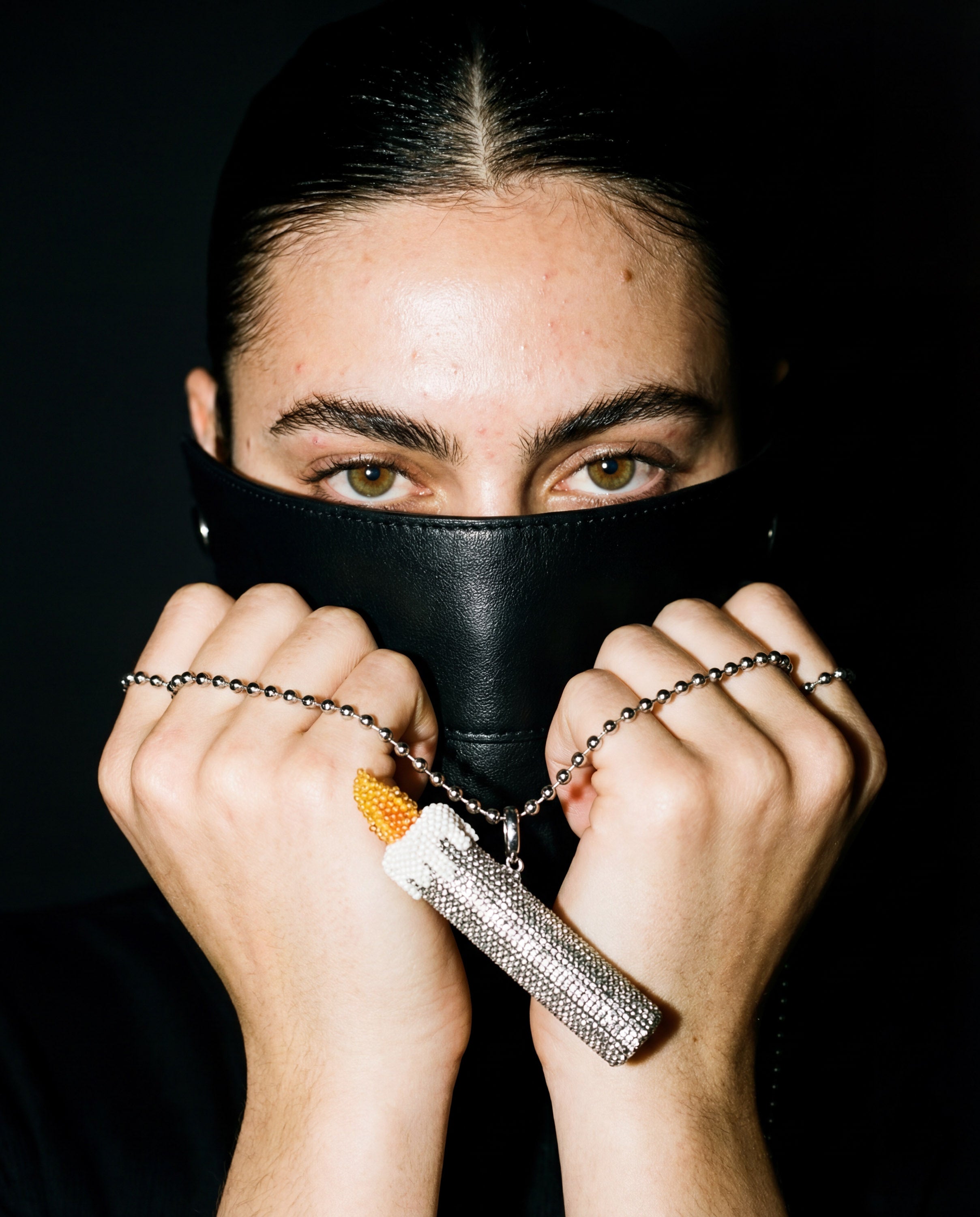 SILVER CANDLE BEAD NECKLACE