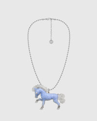 BLUE HORSE BEAD NECKLACE
