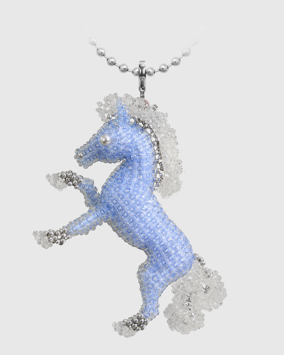 BLUE HORSE BEAD NECKLACE