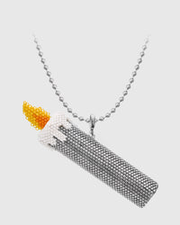 SILVER CANDLE BEAD NECKLACE
