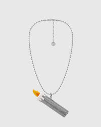 SILVER CANDLE BEAD NECKLACE