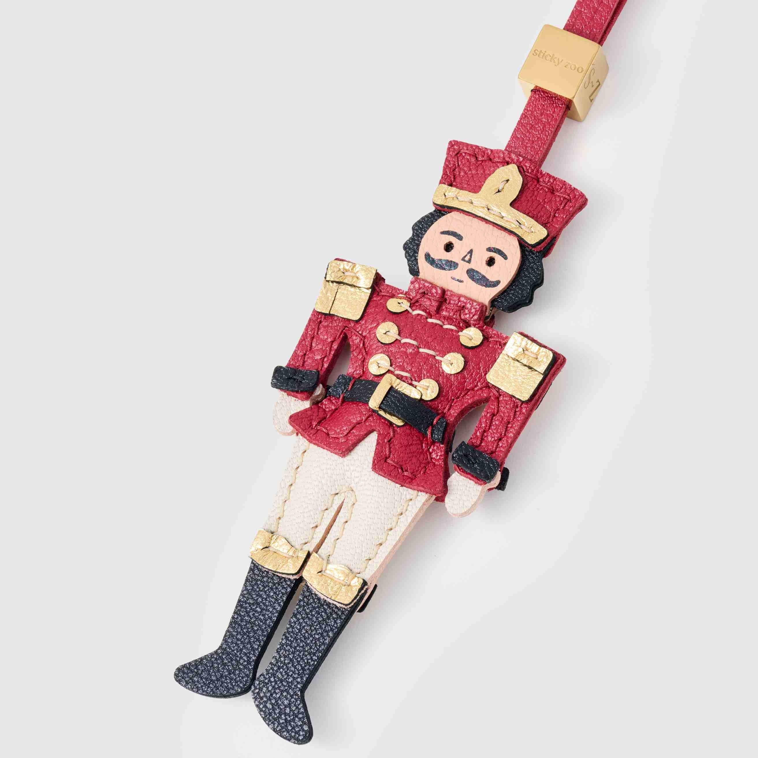 Sticky Zoo® レザー バッグチャーム＆キーチェーン – 18Kゴールドを