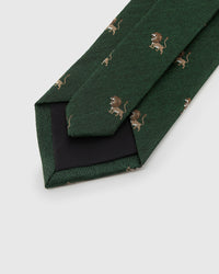 STICKYZOO REGAL LION TIE back detail showing structured interlining and hand-finished slip stitching, 145 × 8 cm