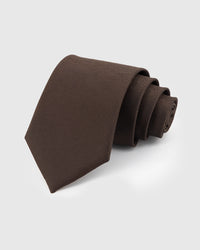 STICKYZOO ESPRESSO TEXTURE TIE in hand-embroidered 100% mulberry silk with espresso texture motif, 45° bias-cut Italian method