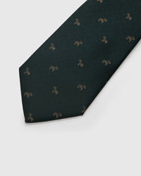 EMERALD ZEBRA detail on mulberry silk tie showing hand-embroidered raised thread pattern by STICKYZOO