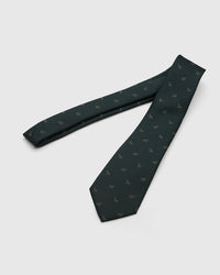 STICKYZOO EMERALD ZEBRA TIE additional view showing hand-embroidered mulberry silk detail, designed in Amsterdam