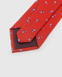 STICKYZOO CRIMSON COURT TIE back detail showing structured interlining and hand-finished slip stitching, 145 × 8 cm