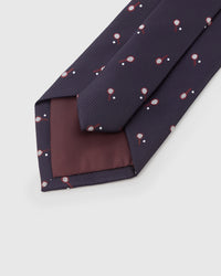 STICKYZOO MIDNIGHT COURT TIE back detail showing structured interlining and hand-finished slip stitching, 145 × 8 cm