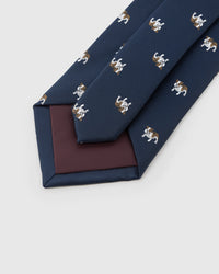 STICKYZOO BULLDOG TIE back detail showing structured interlining and hand-finished slip stitching, 145 × 8 cm
