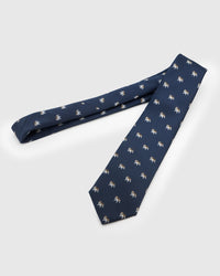 STICKYZOO BULLDOG TIE additional view showing hand-embroidered mulberry silk detail, designed in Amsterdam