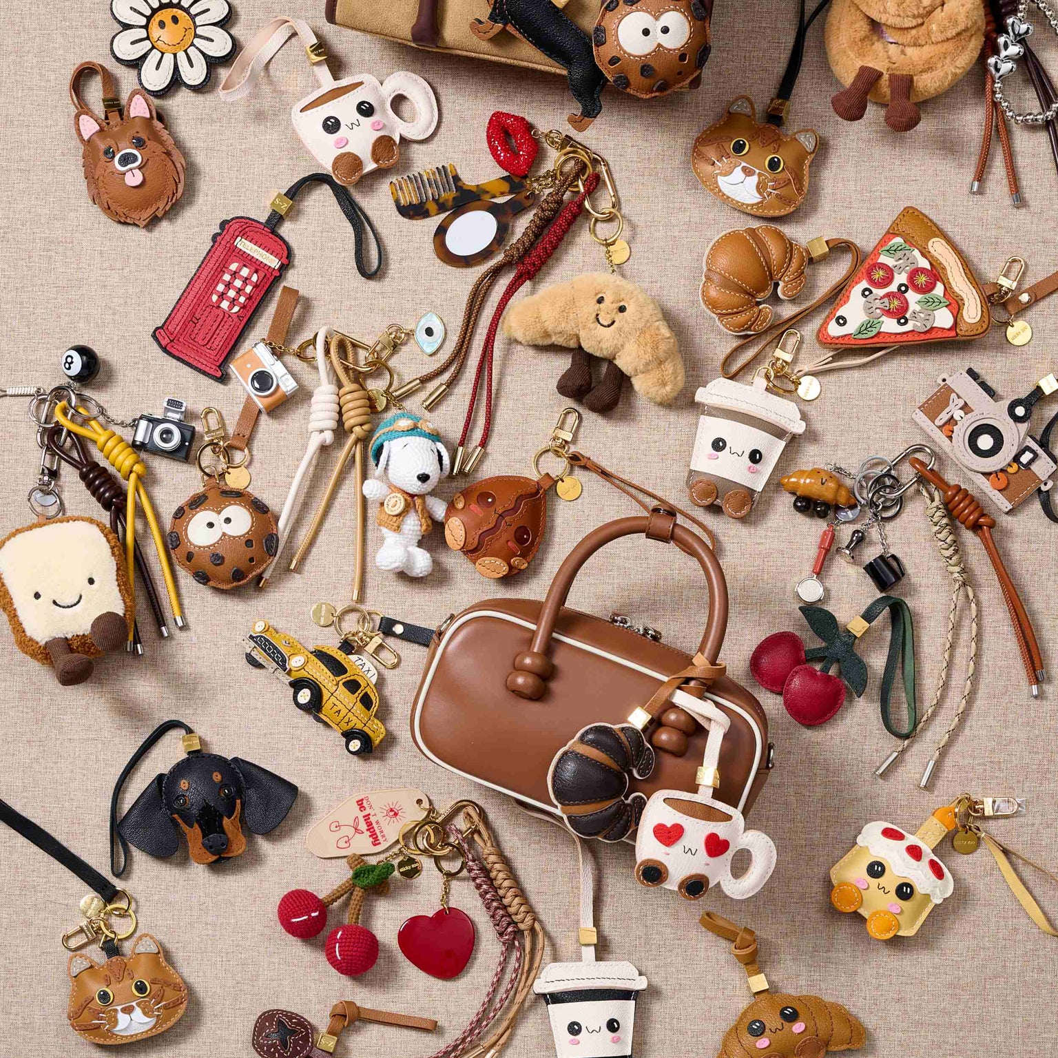 Sticky Zoo® Leather Bag Charms & Keychains – Handmade Leather with 18K ...