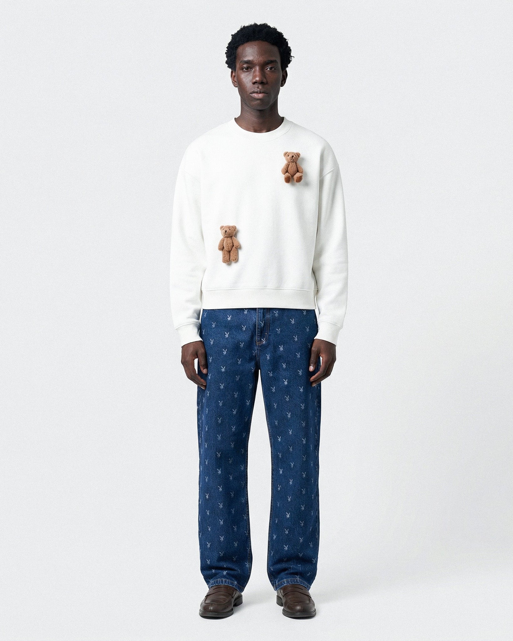 LOLIT PHYSIC GARDEN TEDDY SWEAT スウェット Handmade 3D Plush Bear Sweatshirt · 450gsm White Cotton – STICKYZOO®